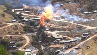 En sorpresivo operativo, m&aacute;s de 1000 polic&iacute;as destruyen 22 campamentos de miner&iacute;a ilegal en la regi&oacute;n Cajamarca
