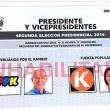 Segunda Vuelta Electoral: ONPE present&oacute; el dise&ntilde;o oficial de la C&eacute;dula de Votaci&oacute;n para este 5 de junio - En la parte izquierda se ubica el candidato de Peruanos por el Kambio (PPK), Pedro Pablo Kuczynski, y a la derecha la candidata de Fuerza Popular (K), Keiko Fujimori.