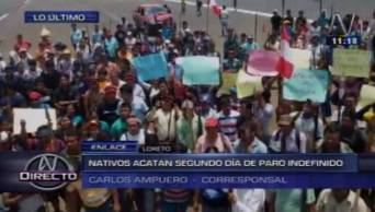 Paro indefinido por derrames de petr&oacute;leo en Loreto llega a su segundo d&iacute;a