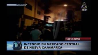 Incendio consume mercado central de Nueva Cajamarca en la regi&oacute;n San Mart&iacute;n